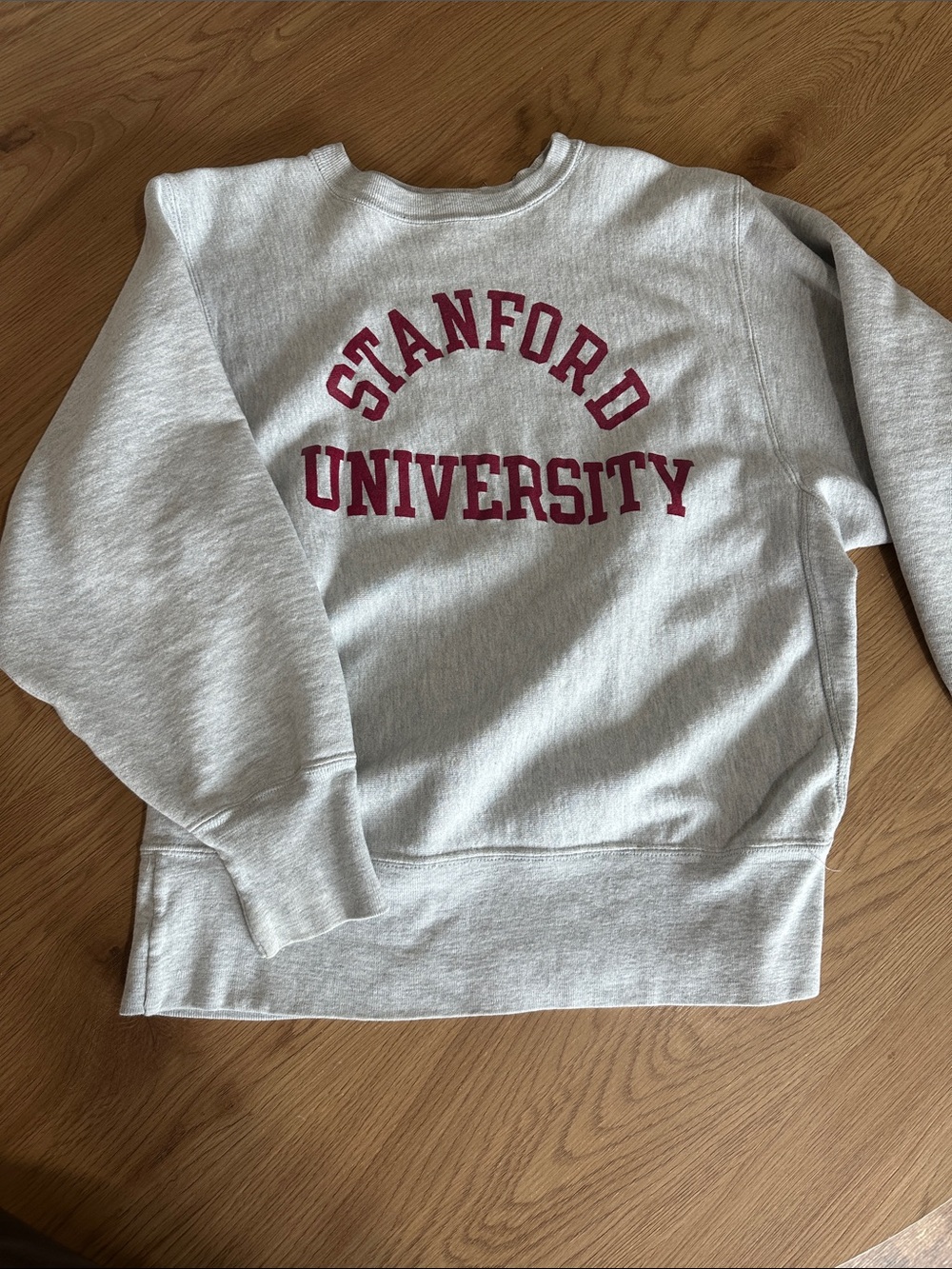 Champion Gray Sweatshirt Tag with Blue and Red Logo